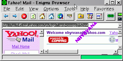 screen capture of a log in at yahoo mail